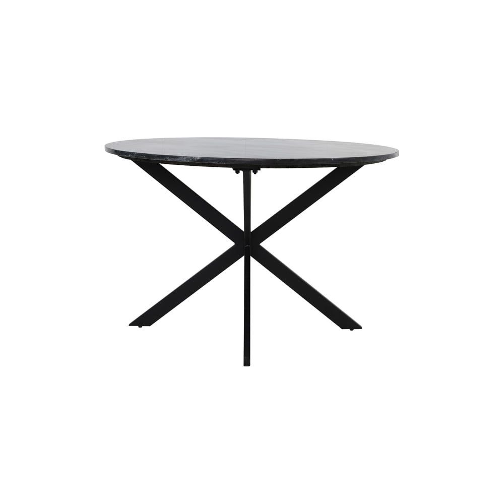 Černý kulatý jídelní stůl s deskou v dekoru mramoru ø 120 cm Tomochi – Light & Living - Bonami.cz