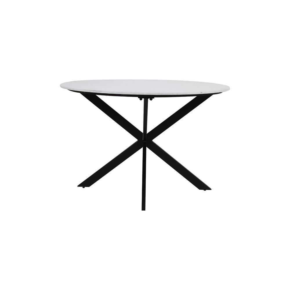 Černobílý kulatý jídelní stůl s deskou v dekoru mramoru ø 120 cm Tomochi – Light & Living - Bonami.cz
