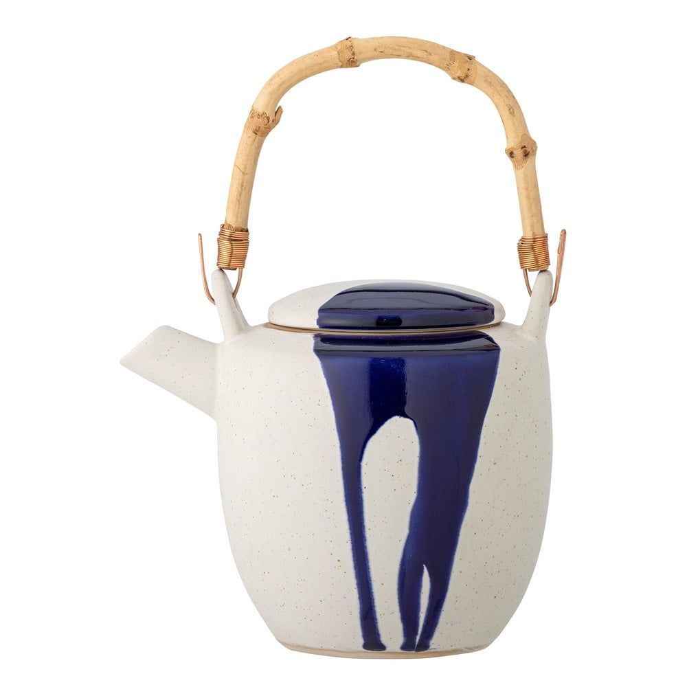 Bílo-modrá konvice na čaj z kameniny 930 ml Okayama – Bloomingville - Bonami.cz