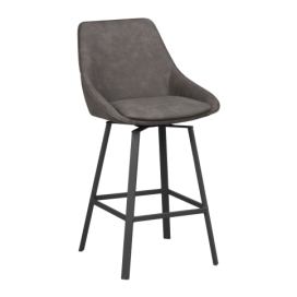 ROWICO Barová židle ALISON tmavě šedá s černými kovovými nohami