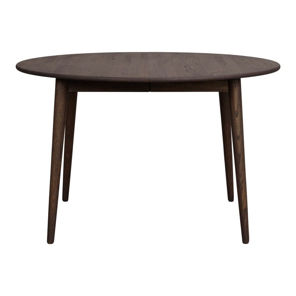 Tmavě hnědý kulatý rozkládací jídelní stůl z dubového dřeva ø 120 cm Tyler – Rowico - Bonami.cz
