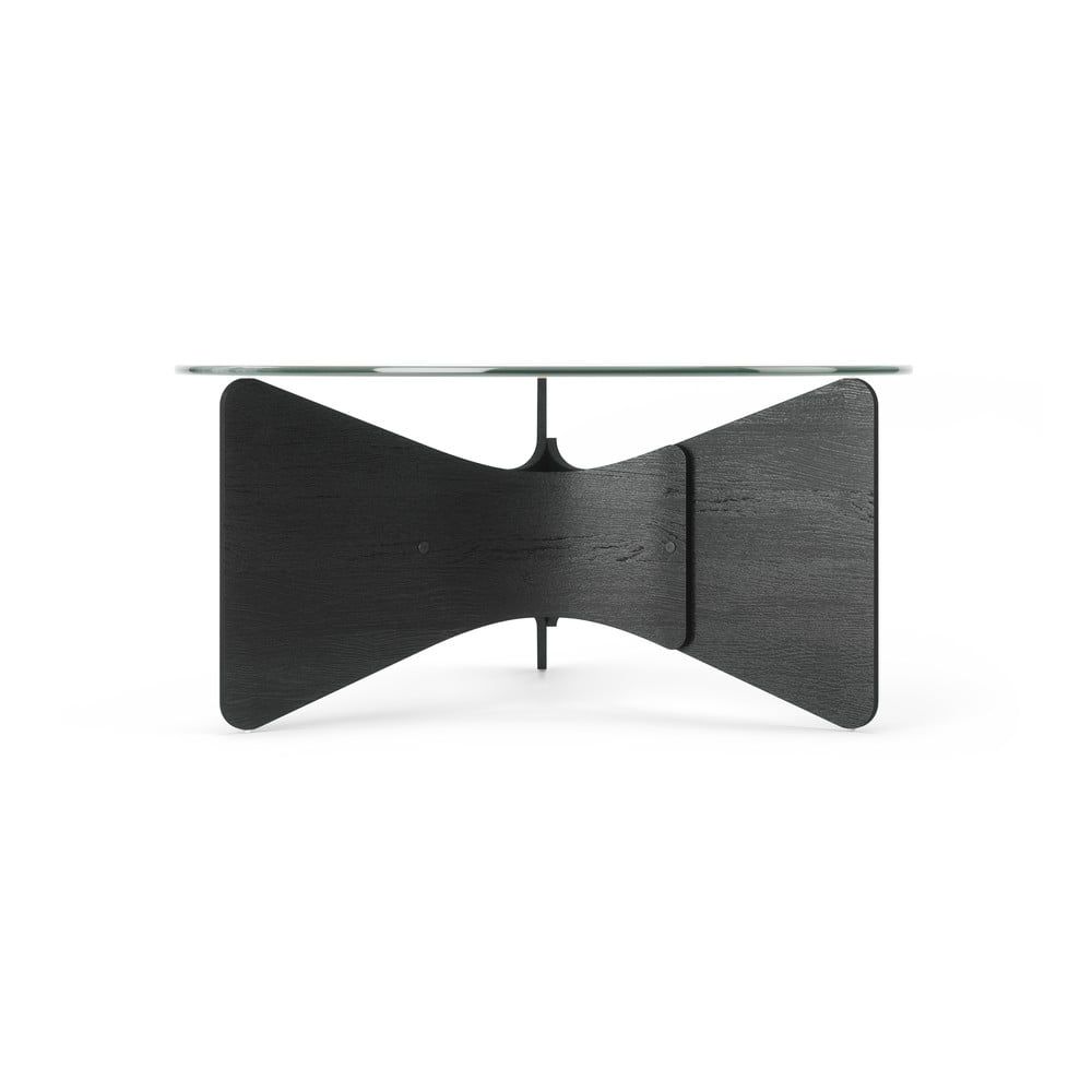 Černý kulatý konferenční stolek se skleněnou deskou 87x87 cm Madera – Umbra - Bonami.cz