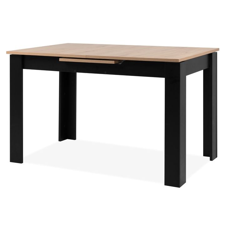 Jídelní stůl BAUCIS 90A dub artisan/černá, šířka 125 cm - SCONTO Nábytek s.r.o.