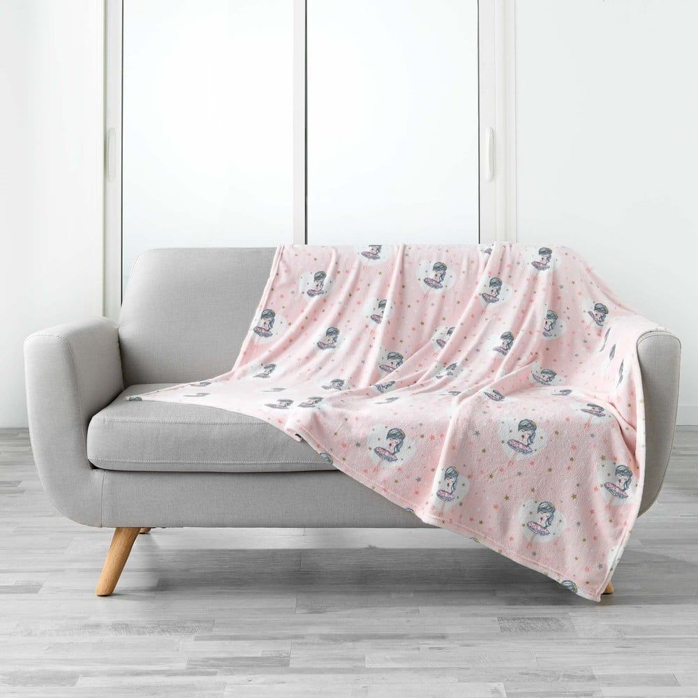 Růžová dětská deka z mikroflanelu 125x150 cm Petite Etoile – douceur d\'intérieur - Bonami.cz