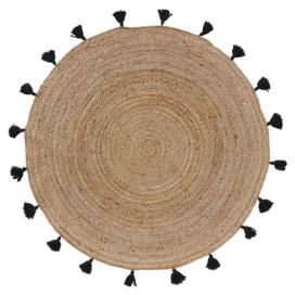 Kulatý koberec v černo-přírodní barvě ø 120 cm Shira – douceur d\'intérieur