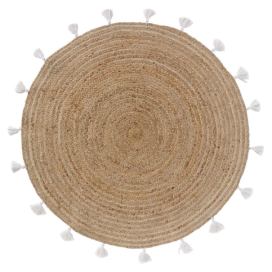Kulatý koberec v bílo-přírodní barvě ø 120 cm Shira – douceur d\'intérieur