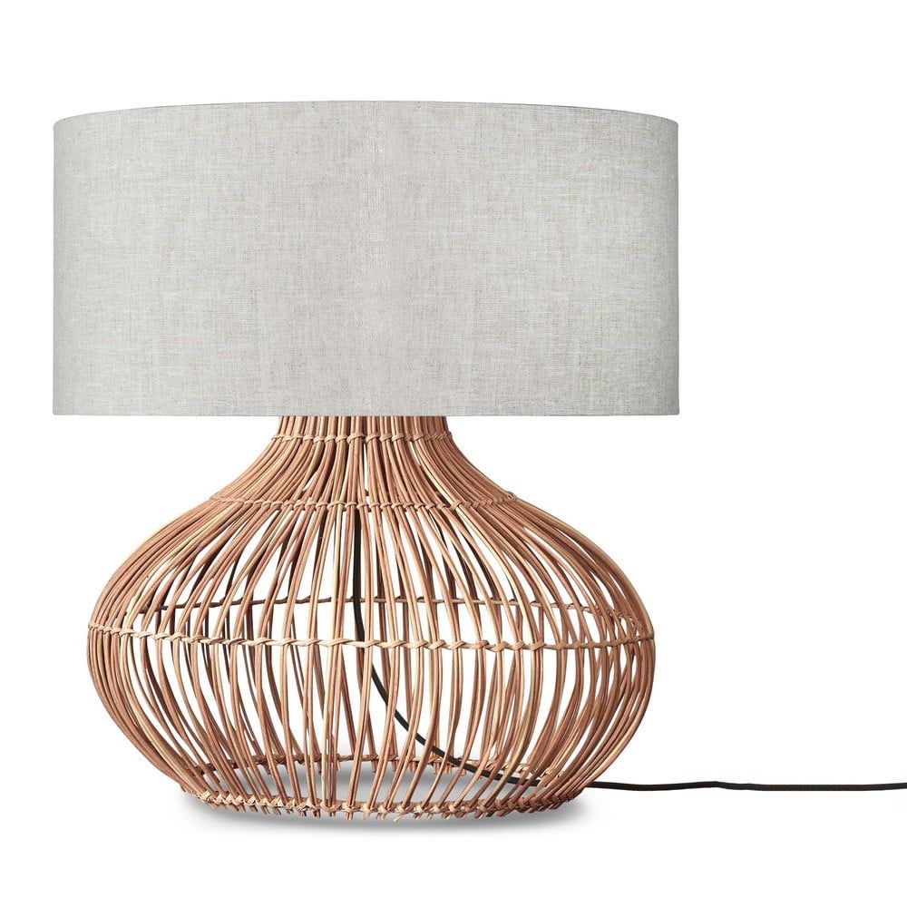 Stolní lampa s textilním stínidlem v krémovo-přírodní barvě  (výška 60 cm) Kalahari – Good&Mojo - Bonami.cz