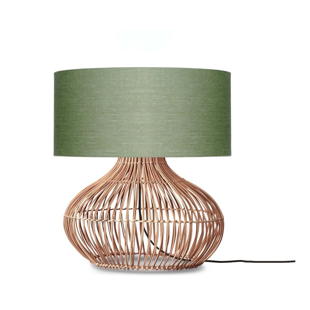 Stolní lampa s textilním stínidlem v zeleno-přírodní barvě (výška 60 cm) Kalahari – Good&Mojo - Bonami.cz