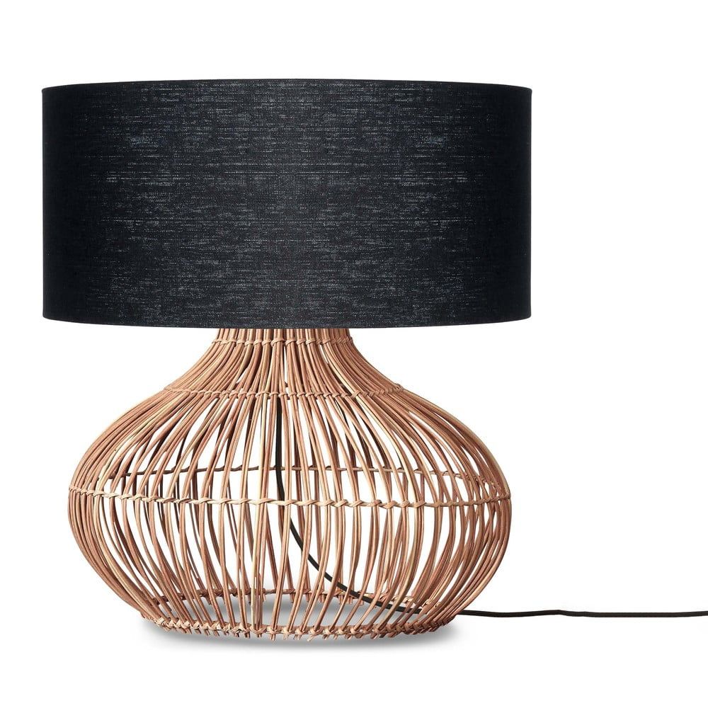 Stolní lampa s textilním stínidlem v černo-přírodní barvě (výška 60 cm) Kalahari – Good&Mojo - Bonami.cz