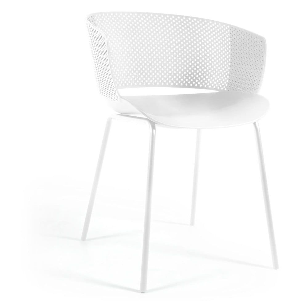 Bílá kovovo-plastová zahradní židle Yeray – Kave Home - Bonami.cz