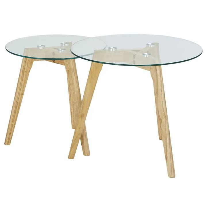 Přístavný stolek VIALE přírodní/sklo - SCONTO Nábytek s.r.o.