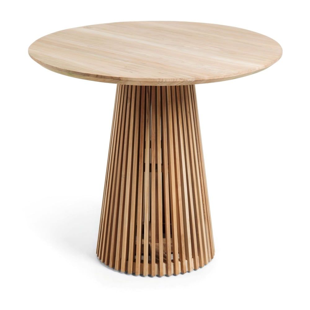 Kulatý jídelní stůl z teakového dřeva v přírodní barvě ø 90 cm Jeanette – Kave Home - Bonami.cz