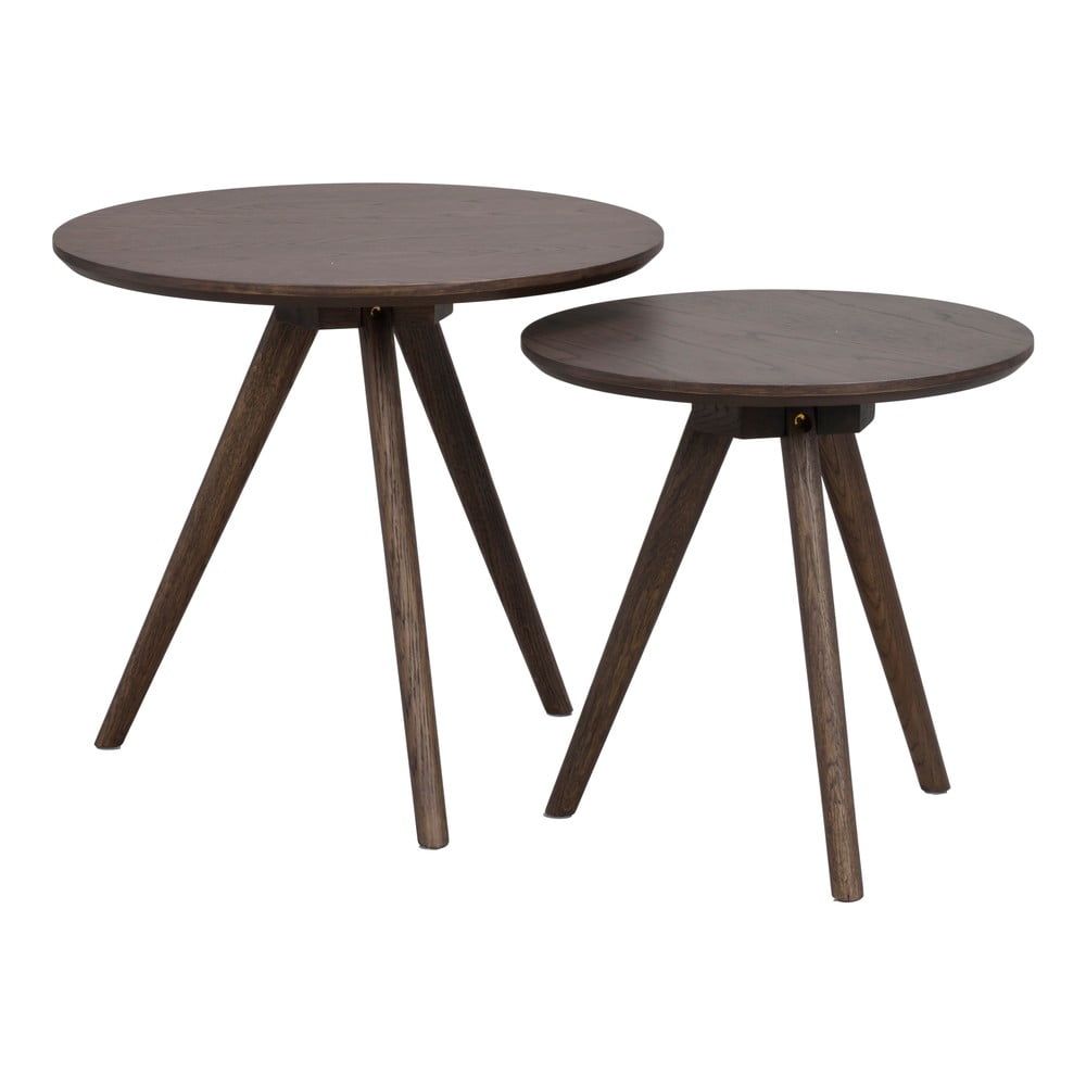 Kulatý odkládací stolek s deskou v dubovém dekoru ø 50 cm Yumi – Rowico - Bonami.cz