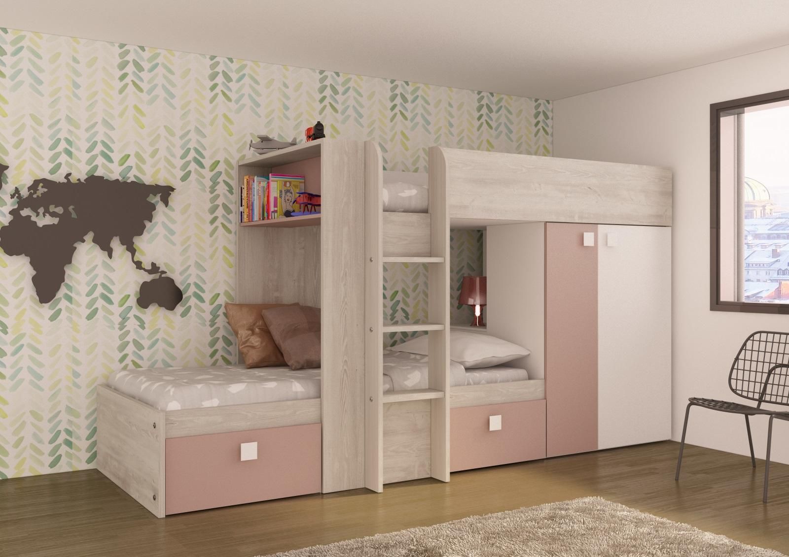 Aldo Patrová postel s prostorem růžová Bo1 - Nábytek ALDO