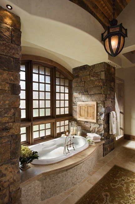 Koupelna s kamenným obkladem - 