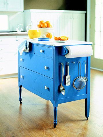 Modrý kuchyňský vozík AndreaKraus 