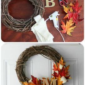 podzimní dekorační věnec na dveře