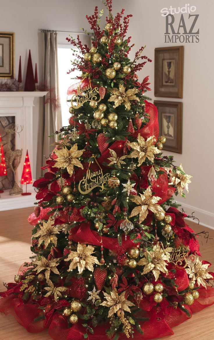 Vánoční stromek ve zlato-červeném provedení - 