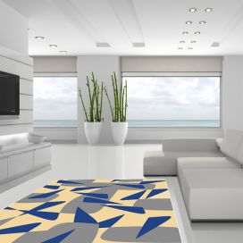 Designový kusový koberec - Blue shards TENTO KOBEREC LIMITOVANÉ EDICE NENÍ MOMENTÁLNĚ K DISPOSICI! Je z nové kolekce „Style design“- patnácti druhů svěžích vzorů kusových koberců /Autor designu Jindřich Lípa - Carpet Artlipa Design / Technologie a vý