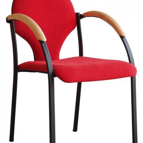 ALBA Konferenční židle NEON - černá kostra s dřevěnými područkami AL.Neon-černý-dřevo - Pěkný-nábytek.cz