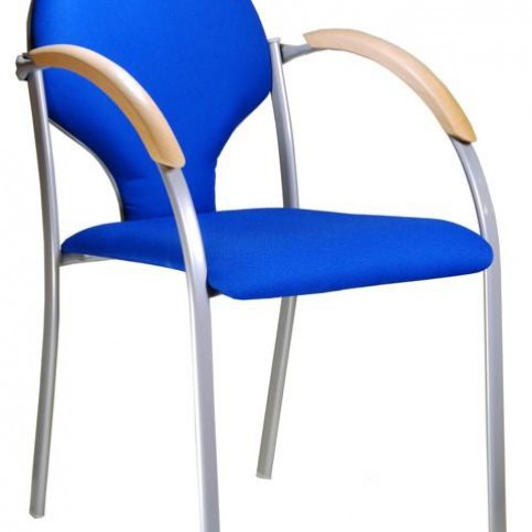 ALBA Konferenční židle NEON - šedá kostra s dřevěnými područkami AL.Neon-šedý-dřevo - Pěkný-nábytek.cz