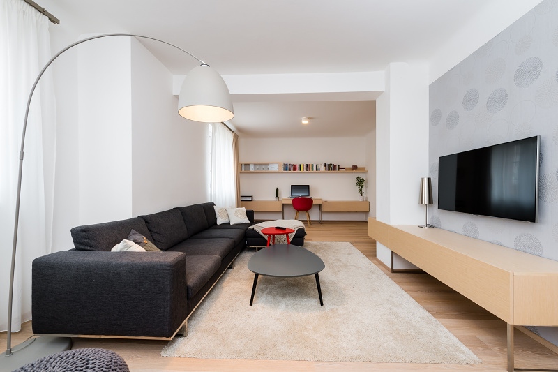 Obývací pokoj s červeným akcentem - Designer-Ka