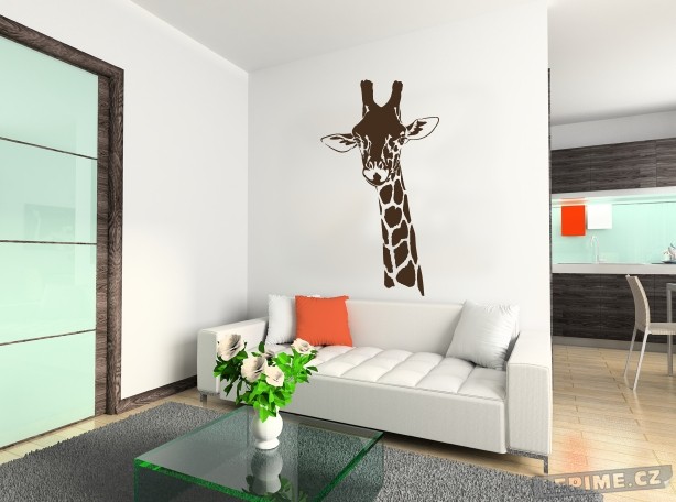 Žirafí hlava 70x125cm samolepka na zeď - Lepime.cz