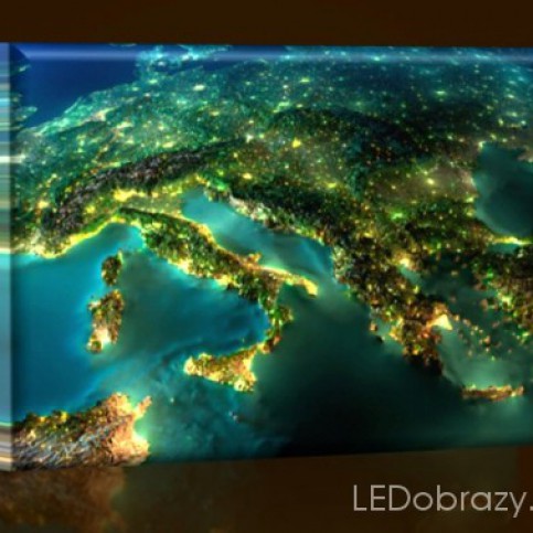 LED obraz Evropa 45x30 cm - LEDobrazy.cz