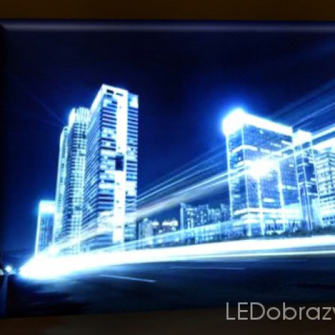LED obraz Svítici město 45x30 cm - LEDobrazy.cz