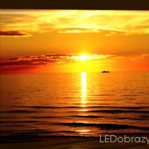 LED obraz Západ slunce na moři 2 45x30 cm - LEDobrazy.cz