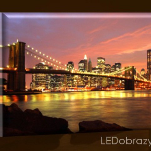 LED obraz Brooklynský most 45x30 - LEDobrazy.cz