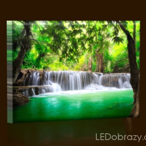 LED obraz Vodopád v Thajsku 60x40 - LEDobrazy.cz
