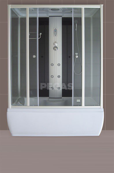 Hydromasážní sprchový box celoskleněný ROLTECHNIK GENT BLACK 1700 x 900 - KOUPELNY PEGAS s.r.o.
