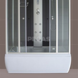 Hydromasážní sprchový box celoskleněný ROLTECHNIK GENT BLACK 1700 x 900