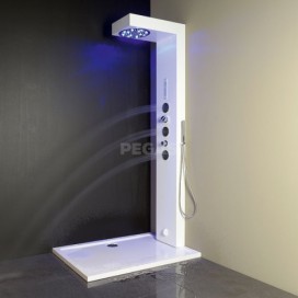 SAPHO OVAL parní sprchový panel 220x32x1,3cm, bílá