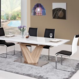 Jídelní set - designový stůl a šest ergonomických židlí Nakup-nabytek.cz