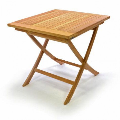 OEM D32596 DIVERO dřevěný zahradní stůl, týkové dřevo, 80 x 80 cm - T-zboží.cz