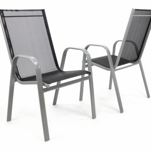 OEM D32293 Set 2 ks zahradní stohovatelná židle - antracit - T-zboží.cz