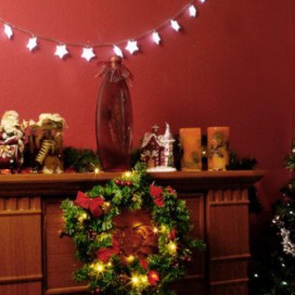 Vánoční dekorace - Vánoční věnec - 20 LED diod, 40 cm