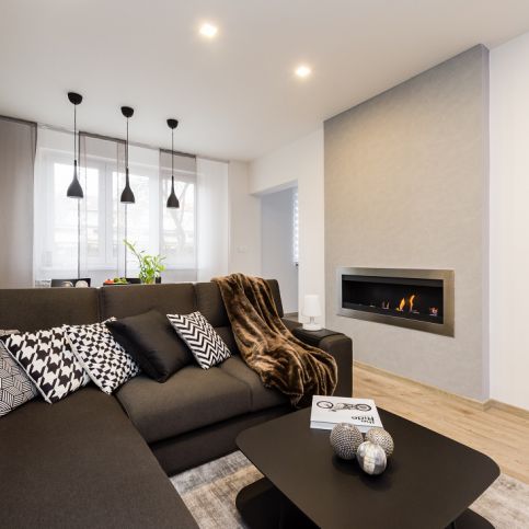 Moderní obývací pokoj s krbem Urban interior