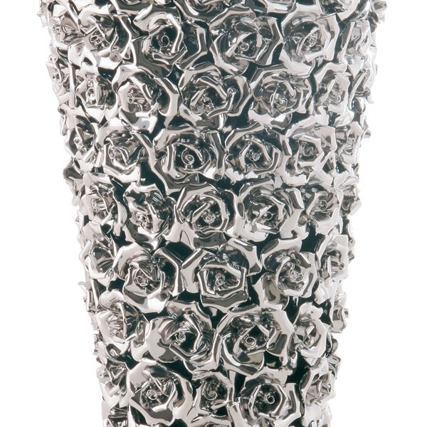 Stříbrná kameninová váza Rose Multi Chrome Small 37cm - KARE