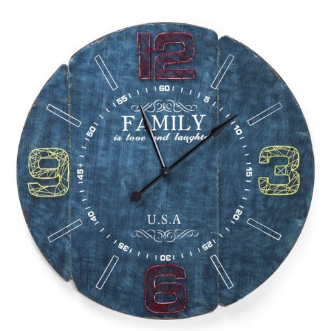 Nástěnné hodiny Family Blue O105cm - KARE