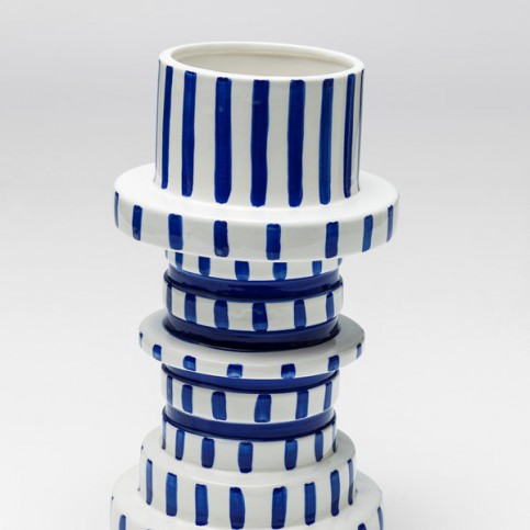 Váza Gear Blue White 30cm - KARE