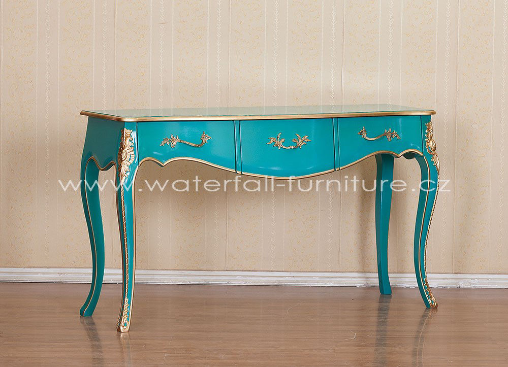 tyrkysovy-stolek-konzolovy-vintage-modra-toaletka.jpg - Waterfall® designový nábytek