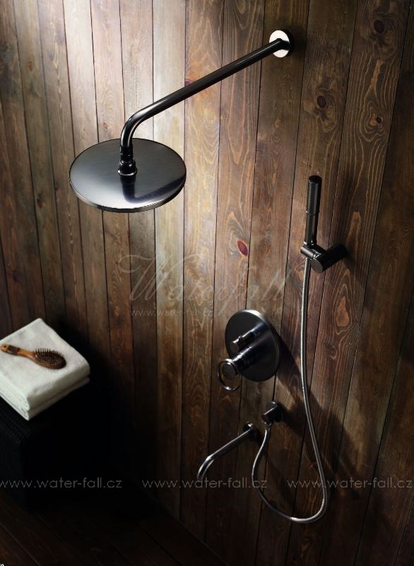 Retro mosazná podomítková sprcha tmavý bronz - Waterfall® retro baterie