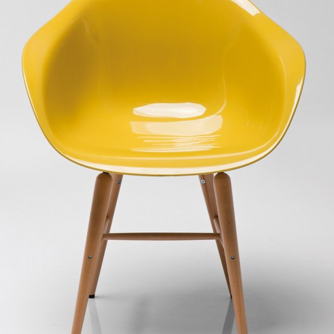 Židle s opěrkou Forum Wood Mustard - KARE
