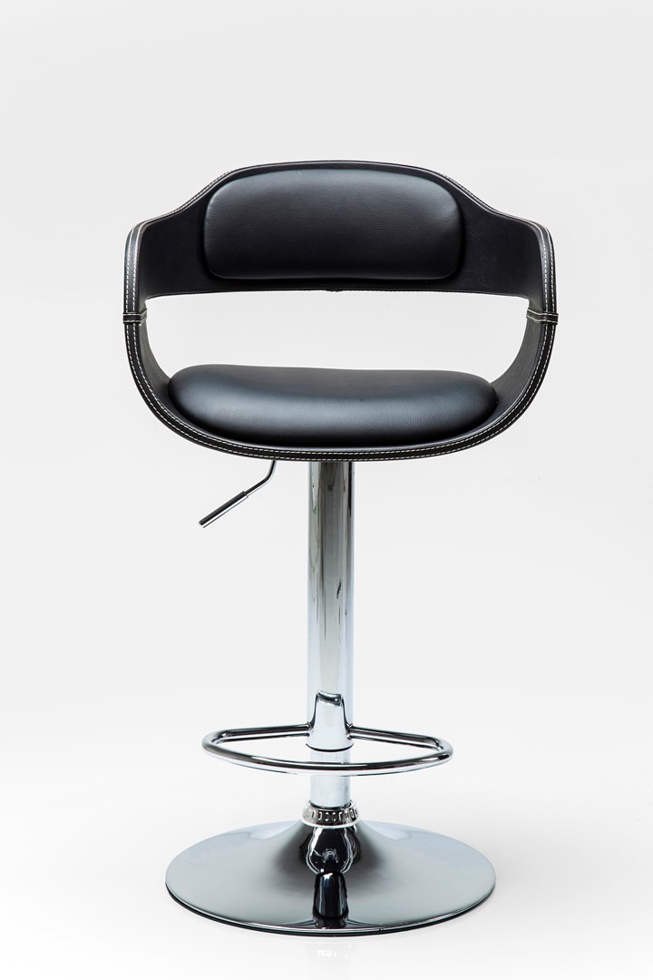 Černá polstrovaná barová židle Costa - KARE