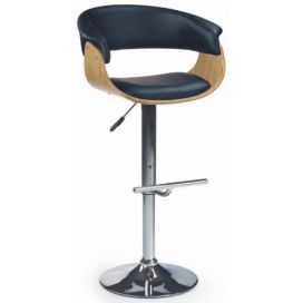 Halmar Barová židle H-45, světlý dub/černá