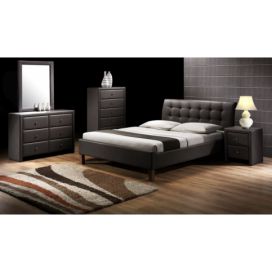 Čalouněná postel BAGANZA, 160x200, černá + rošt
