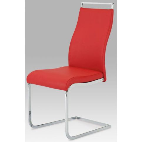Jídelní židle, koženka červená / chrom HC-649 RED Autronic - DEKORHOME.CZ